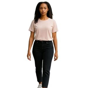 Eddie Bauer Light Peach Pink Short Sleeve Crew Neck Soft Cotton TShirt Womens XL